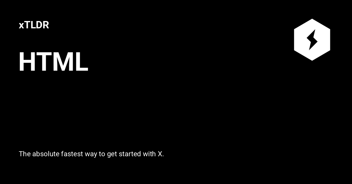 HTML - xTLDR