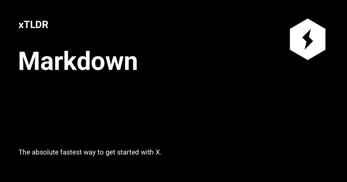 Markdown - xTLDR