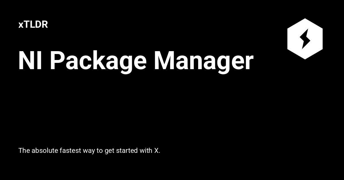 NI Package Manager - xTLDR